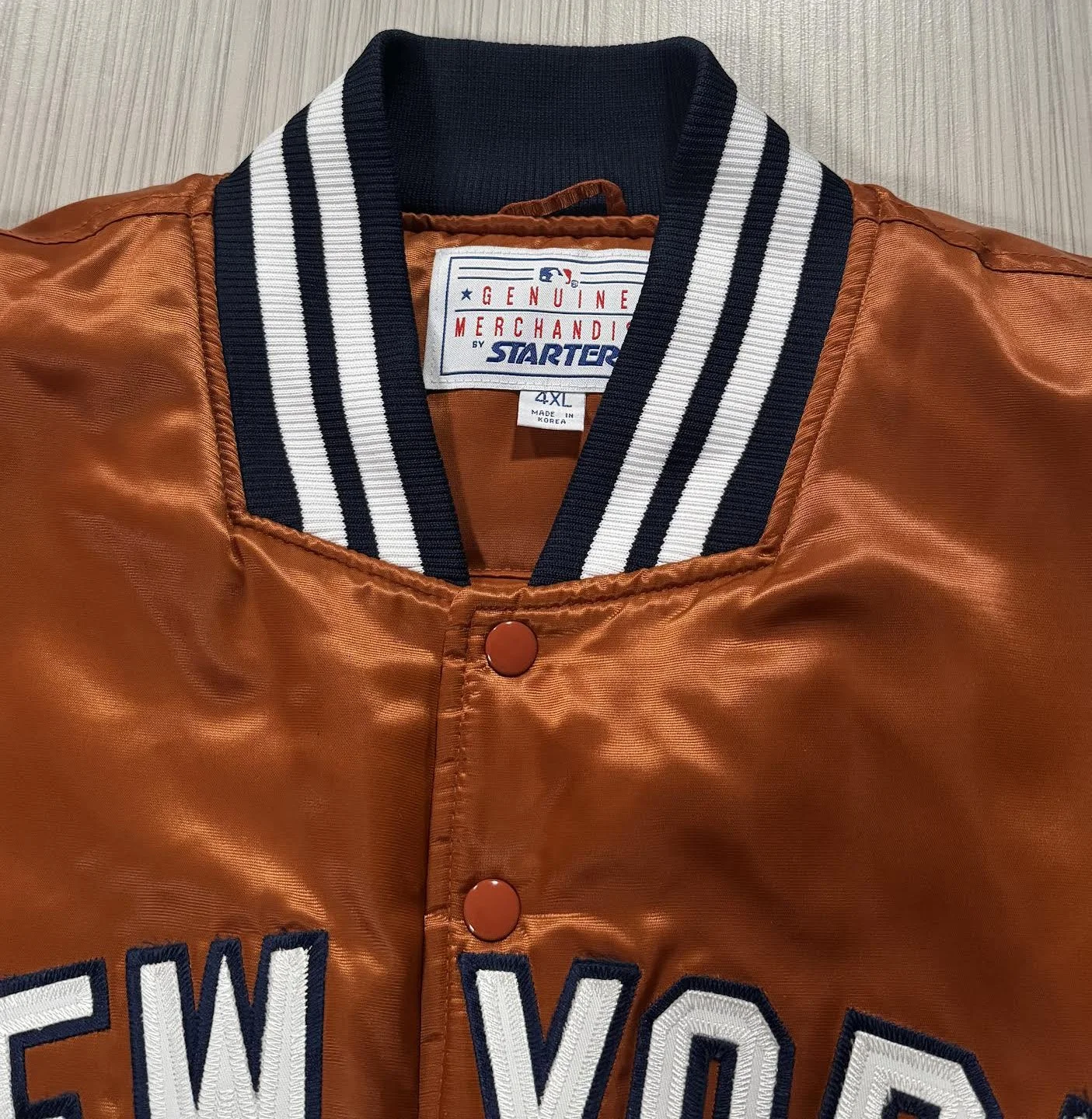 Vintage Starter New York Yankees Burnt Orange Satin Jacket (Size
